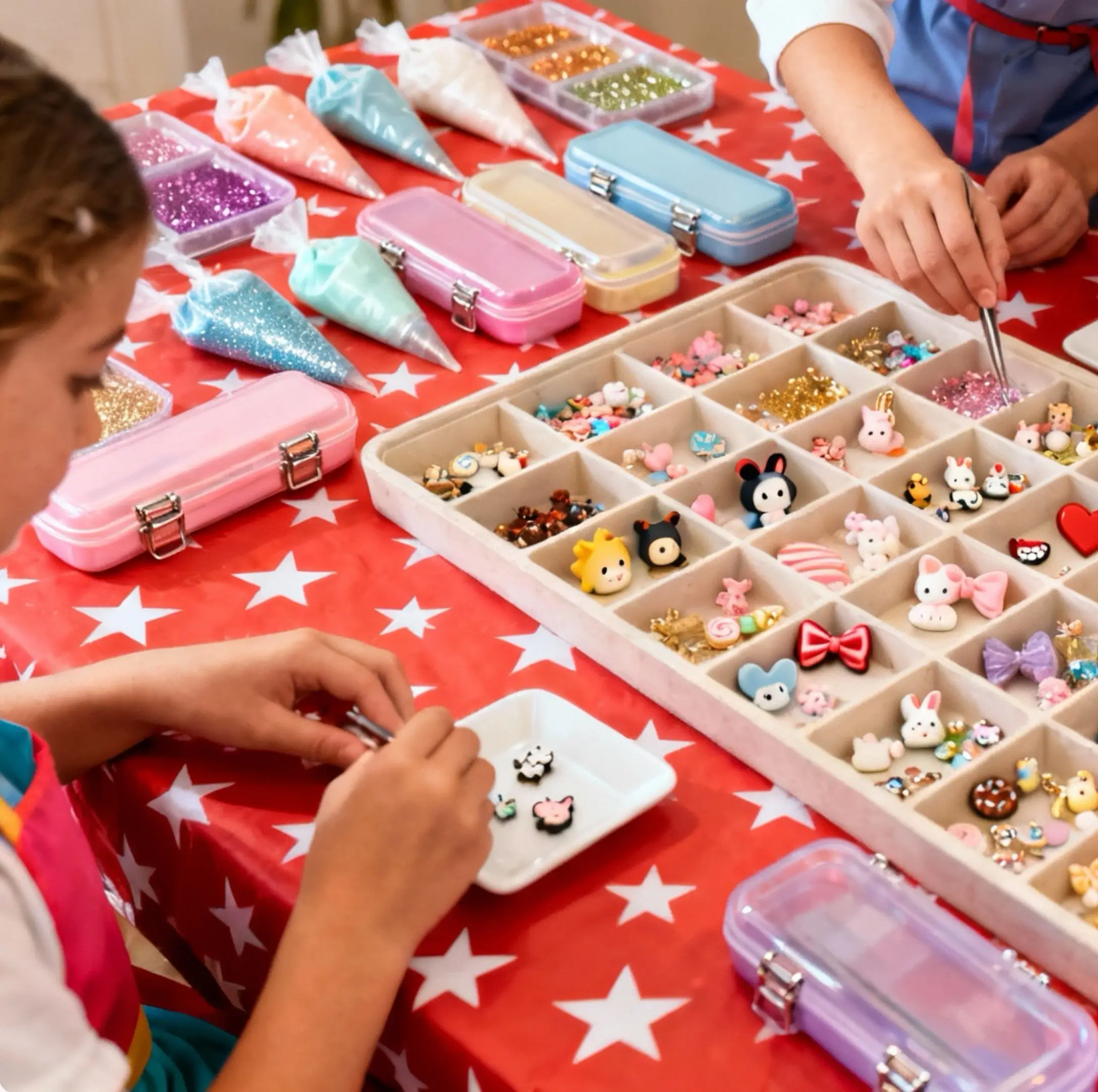 ACE - Petite fille qui commence l'atelier colle creme